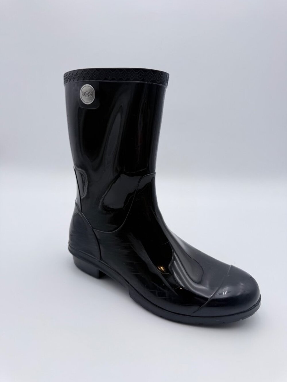 UGG Women’s Black Waterproof Rain Boots  Rubber Sole Mid-Calf Cozy Insole Size 9